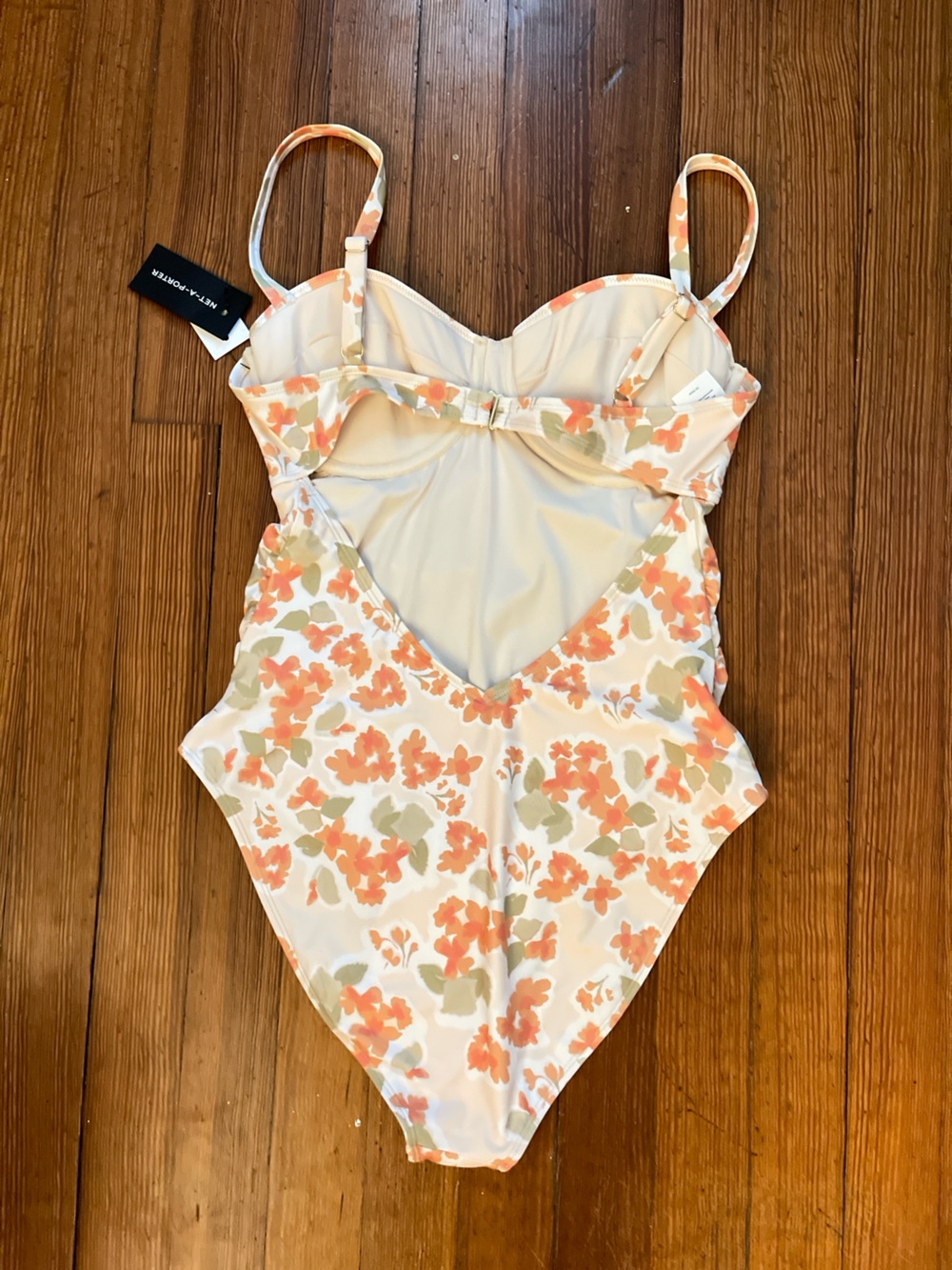 NWT Peony Swimwear Lilium Ruched Underwire One Piece in Yellow Orange Floral - Picture 8 of 8